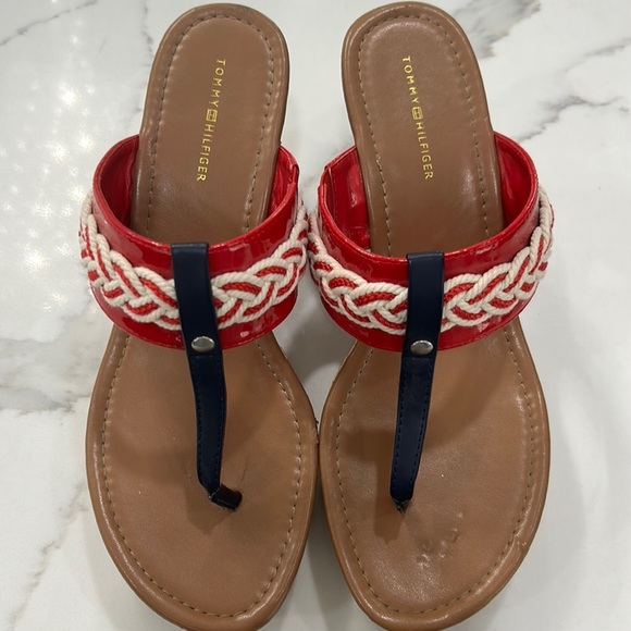 Tommy Hilfiger Cork Wedge Sandals.‎ Size 8. 5 M - Picture 1 of 9